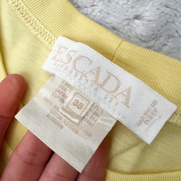 NWOT- ESCADA Yellow Embroidered Tee Shirt - Picture 8 of 9